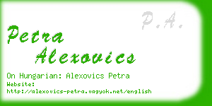 petra alexovics business card